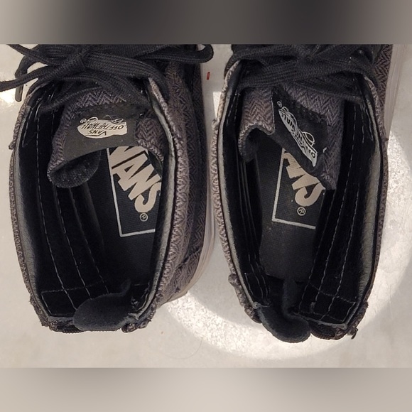 Vans SK8 Hi Gray and Black Herringbone Sneakers - Women's 7.5 /Men's 6 - Picture 10 of 10